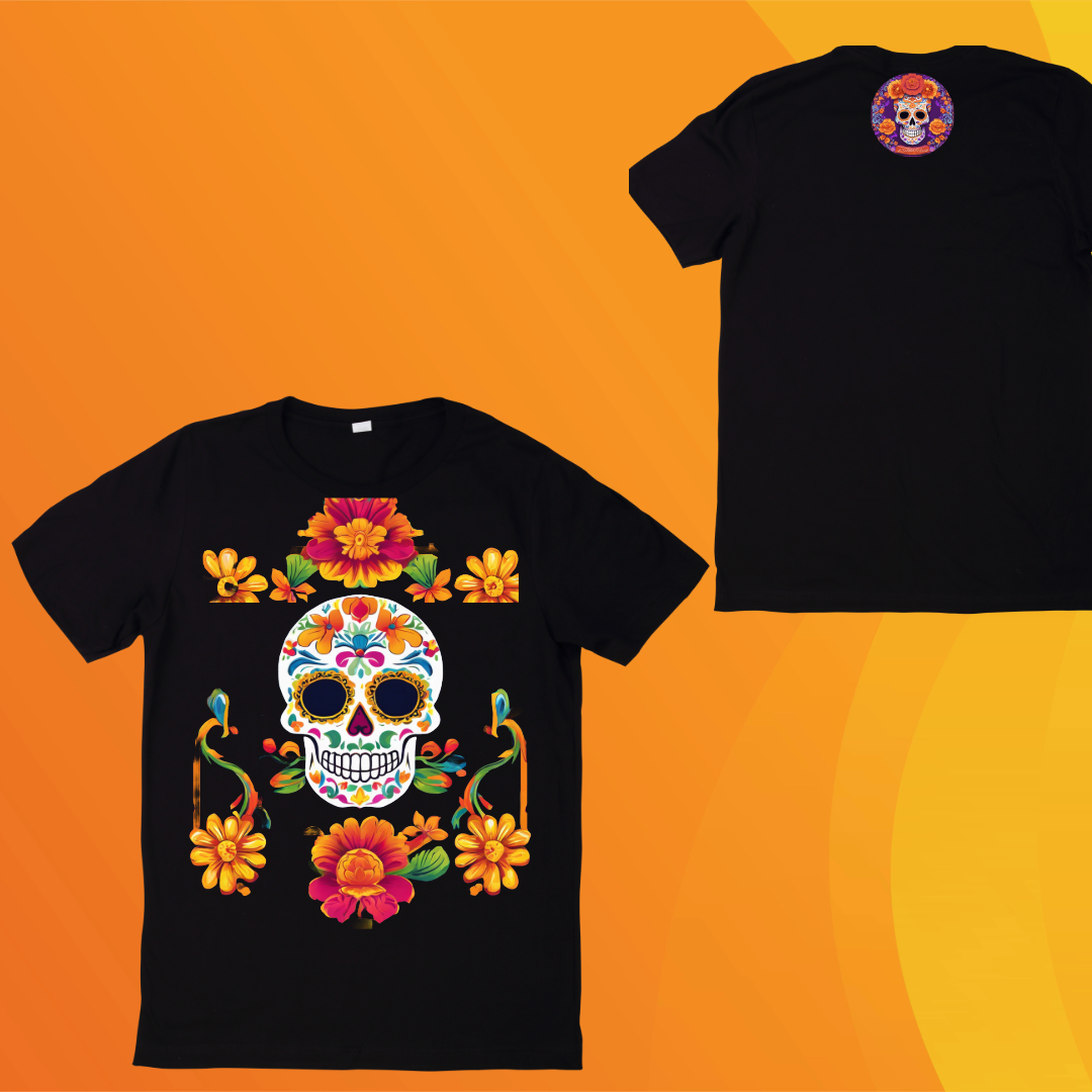 Crimson Bloom Skull | T-Shirt Unisex