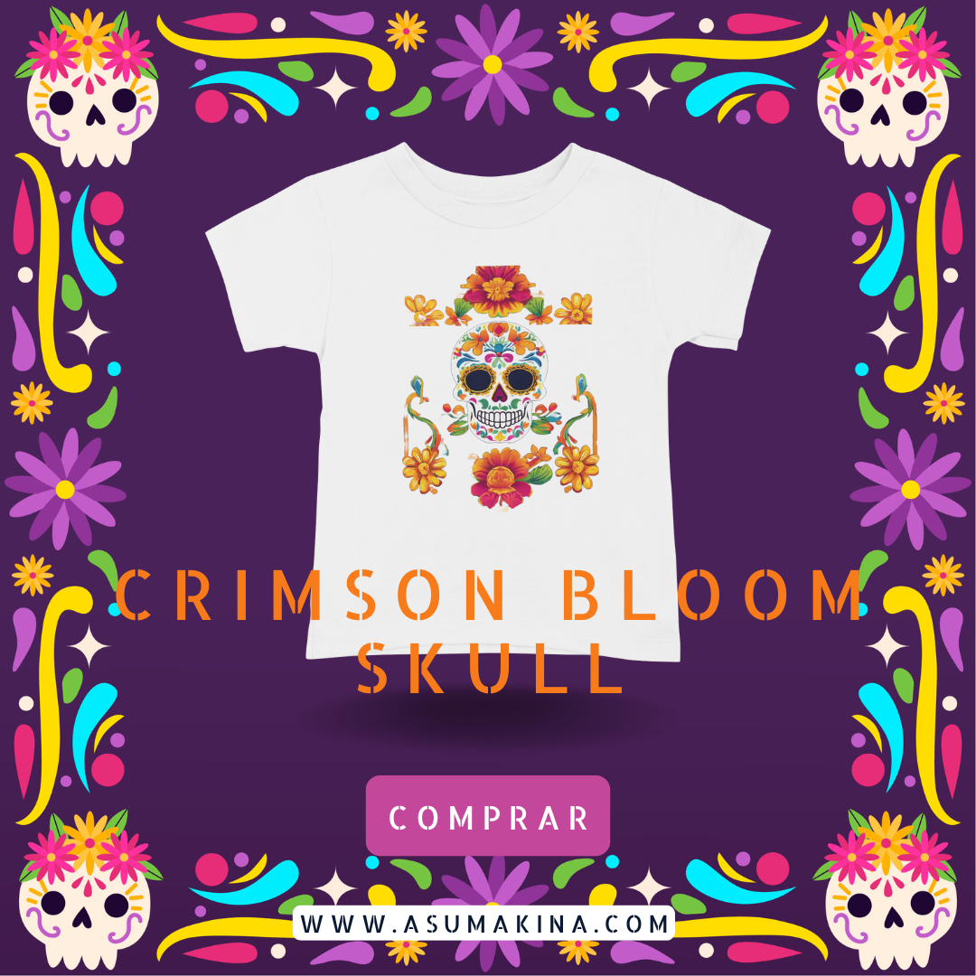 Crimson Bloom Skull | T-Shirt Unisex