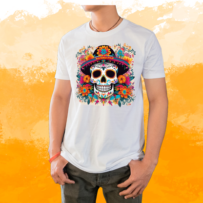 Mexican Skull & Bloom | T-Shirt Unisex