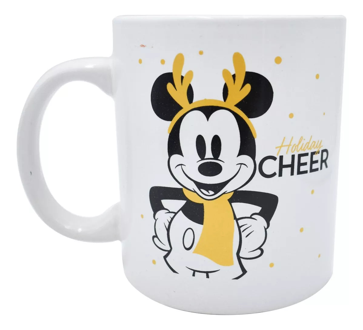 Taza Blanca Fun Kids Disney Navideña Micky & Minnie Mouse Ceramica 480ml