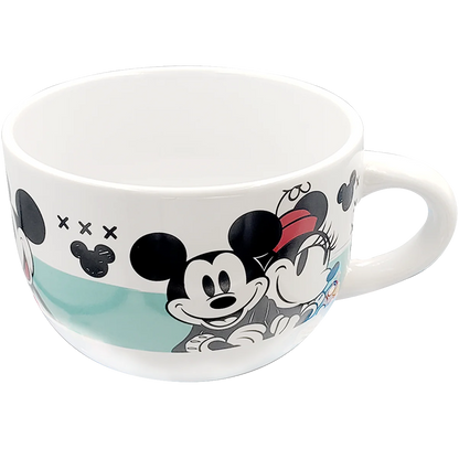 Taza Jumbo Blanca con azul Fun Kids Disney Mickey & Minnie Mouse Ceramica 820ml