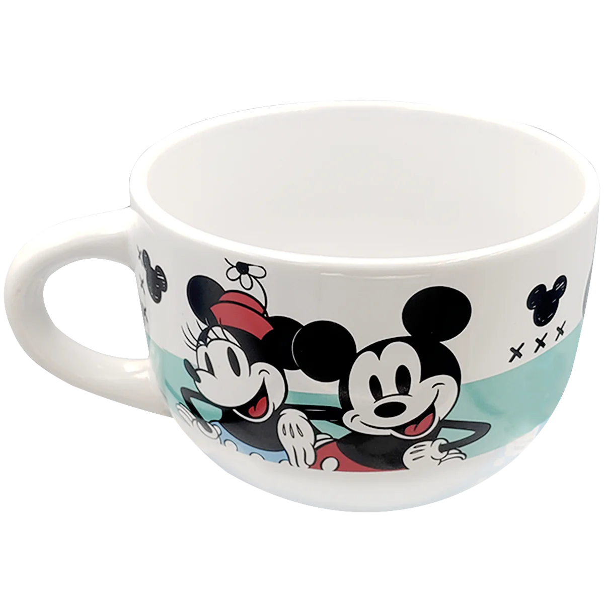 Taza Jumbo Blanca con azul Fun Kids Disney Mickey & Minnie Mouse Ceramica 820ml