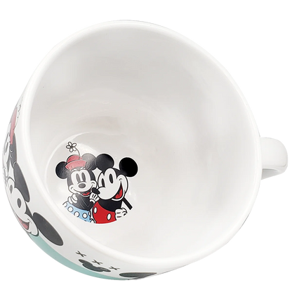 Taza Jumbo Blanca con azul Fun Kids Disney Mickey & Minnie Mouse Ceramica 820ml