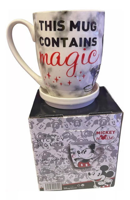 Taza c/Tapa Fun Kids Disney Mickey Porcelana 385ml