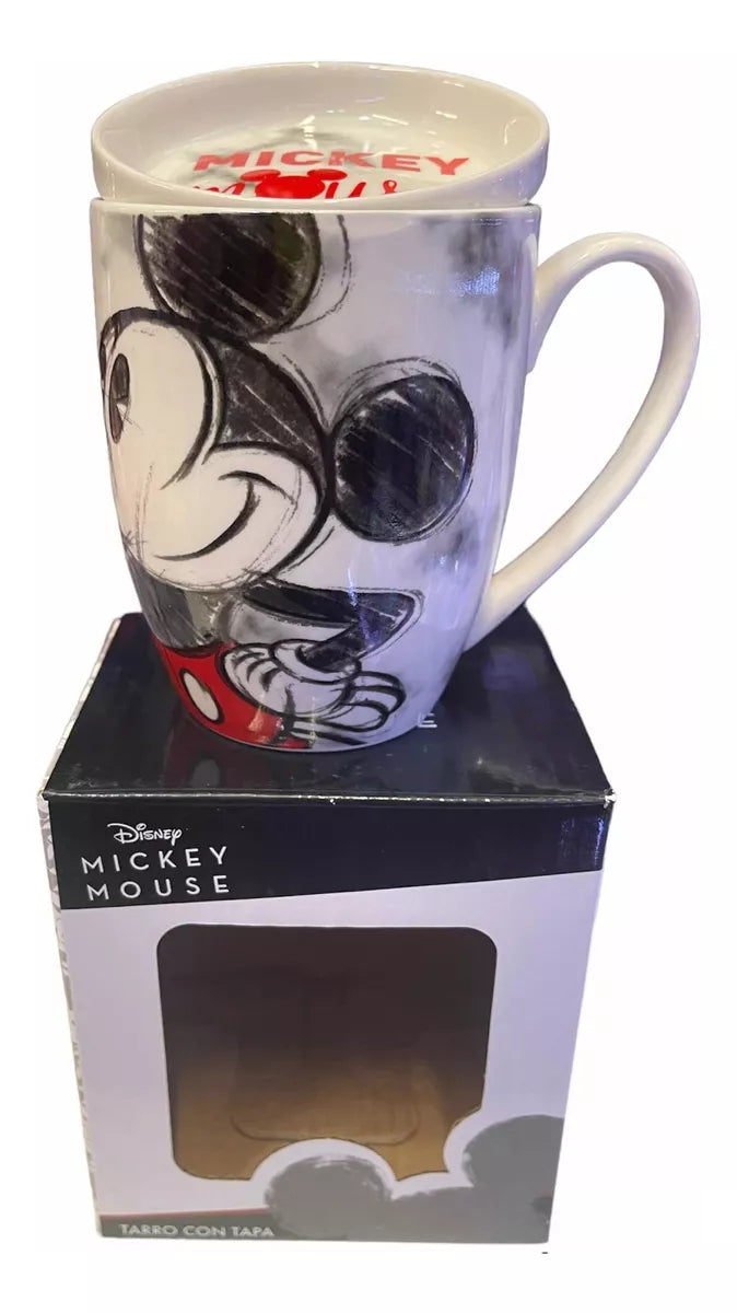 Taza c/Tapa Fun Kids Disney Mickey Porcelana 385ml