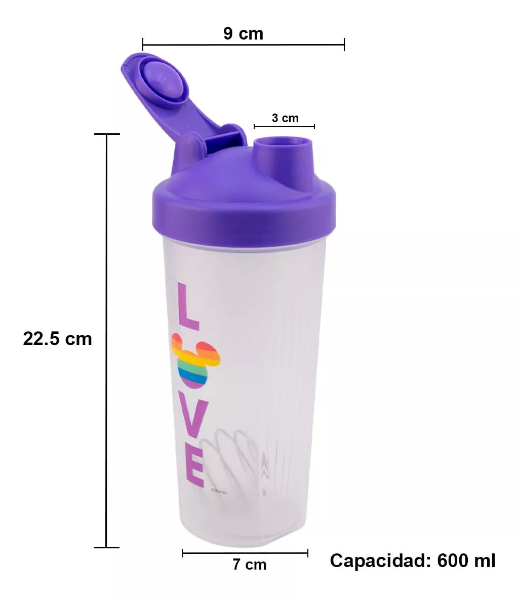 Vaso Shaker Deportivo Colección Disney Pride Orgullo 600ml