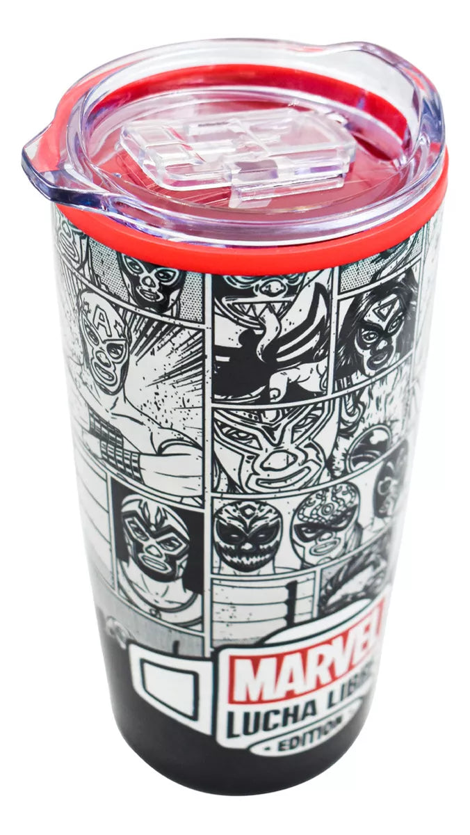 Vaso Termo Alto Termico Doble Pared Fun Kids Disney Marvel Lucha Libre Primera Plana 450ml